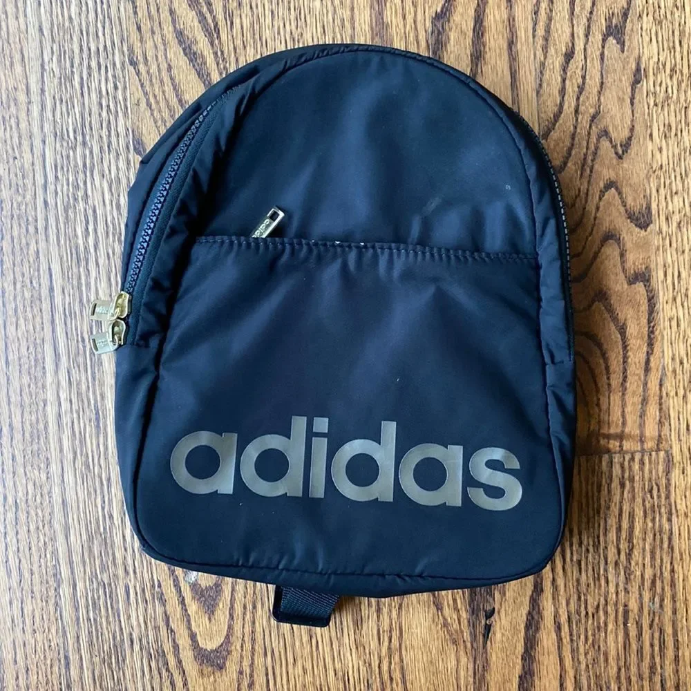 Adidas Women’s Small Backpack Nylon Woven Zipper Pockets Mesh Adjustable Strap - Picture 1 of 8